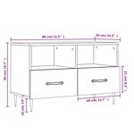 vidaXL Meuble TV Sonoma gris 80x36x50 cm Bois d'ingénierie