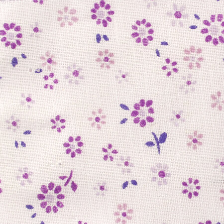 Coupon de tissu en coton Fleurs violet 55 cm