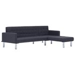 vidaXL Canapé-lit en L Gris foncé Polyester