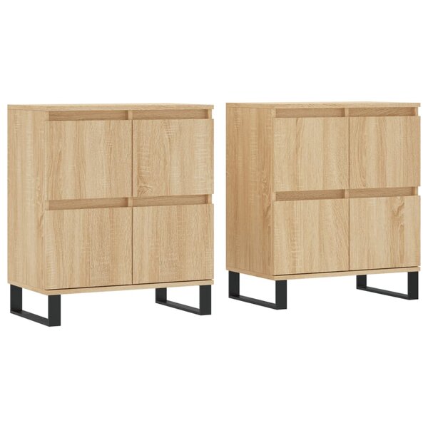 vidaXL Buffets 2 Pièces chêne sonoma bois d'ingénierie