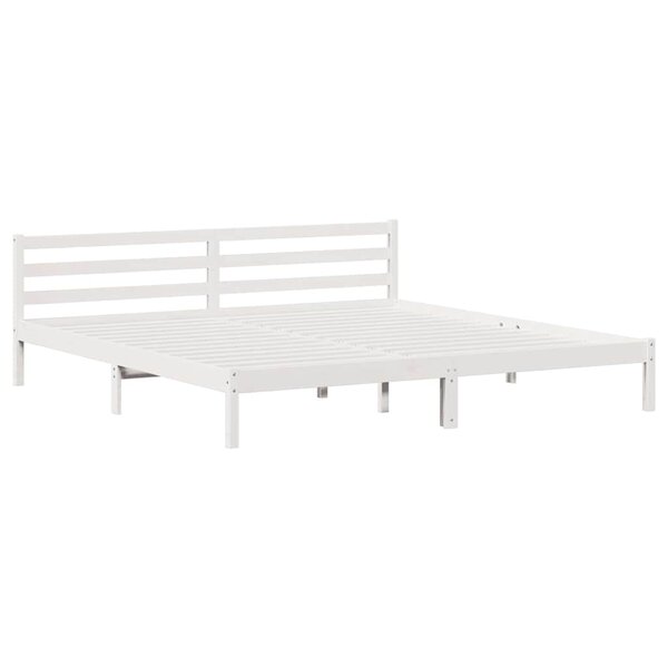 vidaXL Cadre de lit Blanc 210 x 200 cm Bois massif en pin