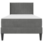 vidaXL Cadre de lit avec matelas Gris foncé 90 x 200 cm Velours