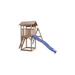 AXI Beach Tower avec Balancoire Double Marron Bleu Toboggan