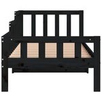 vidaXL Lit de jour sans matelas noir 90x190 cm bois de pin massif