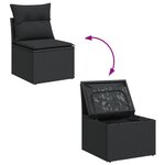 vidaXL Salon de jardin 8 Pièces avec coussins noir résine tressée