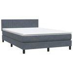 vidaXL Sommier à lattes de lit et matelas et LED gris foncé 160x210cm velours