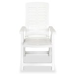 vidaXL Chaises inclinables de jardin 4 Pièces Plastique Blanc