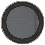 vidaXL Salon de jardin 3 Pièces demi-rond gris résine tressée