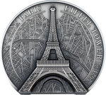 Monnaie EIFFEL TOWER Historical Monuments 5 Oz Argent 25$ Cook Islands 2024