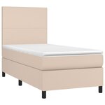 vidaXL Sommier à lattes de lit avec matelas et LED Cappuccino 90x190cm