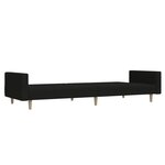 vidaXL Canapé-lit à 2 places noir tissu