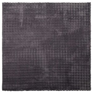 vidaXL Tapis de surface Carré HUARTE Anthracite 200 x 200 cm Polyester