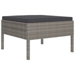vidaXL Salon de jardin 8 Pièces avec coussins résine tressée gris