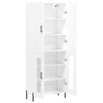 vidaXL Buffet haut Blanc 69 5x34x180 cm Bois d'ingénierie