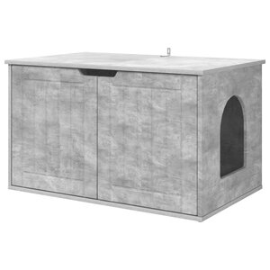 vidaXL Maison pour chat Béton 85 x 55 x 53 5 cm Bois d'ingénierie
