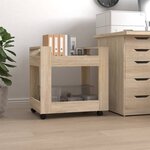 vidaXL Chariot de bureau Chêne sonoma 60x45x60 cm Bois d'ingénierie