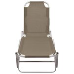 vidaXL Chaise longue aluminium et textilène taupe