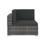vidaXL Salon de jardin avec coussins 3 Pièces résine tressée gris