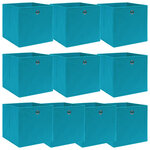 vidaXL Boîtes de rangement 10 Pièces Bleu azuré 32x32x32 cm Tissu