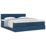 VidaXL Cadre de lit ottoman avec matelas bleu 200x200 cm tissu