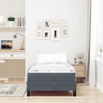 vidaXL Lit boxspring avec matelas Gris foncé 80 x 210 cm Velours