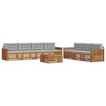 vidaXL Ensemble de canapés d'extérieur 8 Pièces Gris Naturel et Clair