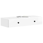 vidaXL Table d'appoint murale Blanc brillant 87 5 x 34 5 x 17 cm