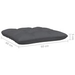vidaXL Repose-pied de jardin avec coussin anthracite Bois de pin gris