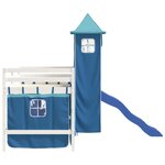vidaXL Lit mezzanine enfants avec tour sans matelas bleu 90x200 cm