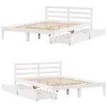 vidaXL Cadre de lit sans matelas blanc 160x200 cm bois de pin massif