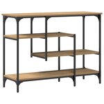 vidaXL Table Console avec étagère chêne artisanal 100 x 35 x 75 cm