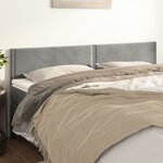 vidaXL Têtes de lit 2 Pièces Gris clair 90x5x78/88 cm Velours