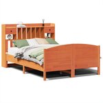 vidaXL Lit bibliothèque sans matelas cire marron 140x200 cm pin massif