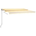 vidaXL Auvent automatique capteur de vent/LED 400x300cm Jaune et blanc