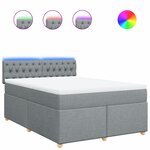 vidaXL Sommier à lattes de lit avec matelas Gris clair 140x200cm Tissu