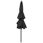 vidaXL Parasol de jardin à 3 niveaux avec mât en aluminium anthracite