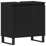 vidaXL Ensemble de mobilier de salle de bain 3 Pièces Chêne noir