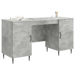 vidaXL Bureau Gris béton 142 5 x 50 x 75 cm Bois d'ingénierie