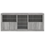 vidaXL Buffet avec lumières LED sonoma gris 162x37x67 cm