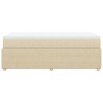 vidaXL Sommier à lattes de lit avec matelas Crème 100x200 cm Tissu