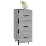 vidaXL Buffet Sonoma gris 34 5x34x90 cm Bois d'ingénierie