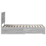 vidaXL Cadre de lit avec tête de lit Sonoma Gris et Argent 75 x 190 cm