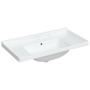vidaXL Évier salle de bain blanc 91 5x48x23 cm rectangulaire céramique