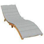 vidaXL Coussin de chaise longue gris clair mélangé 200x60x4 cm tissu