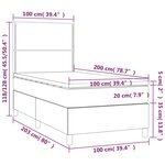 vidaXL Sommier à lattes de lit matelas et LED Gris clair 100x200 cm