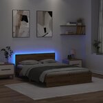 vidaXL Cadre de lit Chêne artisanal 140 x 190 cm Bois d'ingénierie