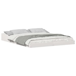 vidaXL Cadre de lit Blanc 150 x 200 cm Pin massif