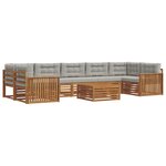 vidaXL Ensemble de canapés d'extérieur 8 Pièces Gris Naturel et Clair