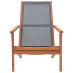 vidaXL Chaise de jardin Gris Bois d'eucalyptus solide et textilène