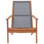 vidaXL Chaise de jardin Gris Bois d'eucalyptus solide et textilène